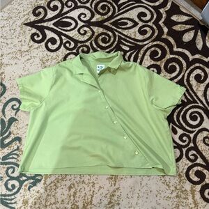 Lime Green Women's Button Down Shirt